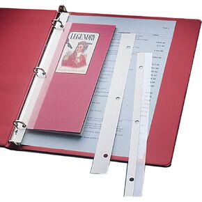 C-Line Self-Adhesive Attaching Strips, 3-Hole Punched, 11" x 1", Box of 200 (64713)