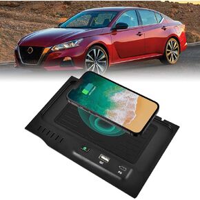 KEWISAUTO Car Wireless Charger for Nissan Altima 2019-2024 2023 2022 2021 L34 Accessories, USB-A USB-C Phone Wireless Charging Pad Mat for Altima S/SL/SV/SR VC-Turbo/Platinum VC-Turbo/Edition One