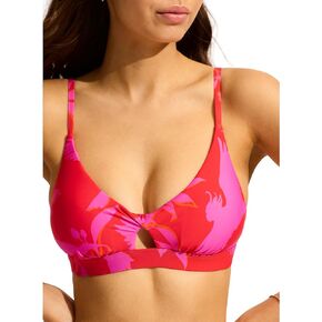 Seafolly Women's Standard Birds of Paradise Twist Front Bralette, Chilli Red