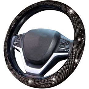 Car Steering Wheel Cover, Bling Crystal Diamond Sparkling Steering Wheel Cover, 15 Inch Steering Wheel Cover for Women Men, Universal Wheel Protector for Most Car Models (Blue)