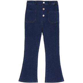 GERU Girls Basic Bootcut Jeans High Waist Flare Leg Skinny Denim Pants with Pockets for 3-12 Years