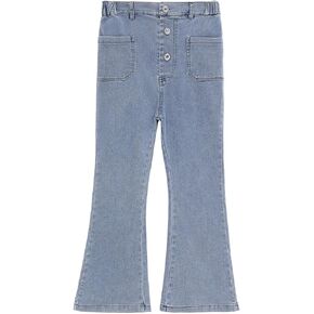 GERU Girls Basic Bootcut Jeans High Waist Flare Leg Skinny Denim Pants with Pockets for 3-12 Years