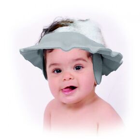 Soft and Adjustable Baby Shower Cap - Protect Your Baby's Eyes and Ears and Make Bath Time Fun for Your Little One - Grey (Pack of 1)