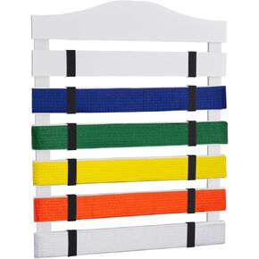 SkyMall Solid Wood Martial Arts Belt Display Rack - White