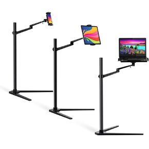 3 in 1 360 Degree Rotating Height Adjustable Laptop Tablet Stand for Bed,Floor,Compatible with Ipad Pro 12.9 Inch, Ipad Air, Ipad Mini,MacBook Pro/Air,MS Surface Pro,MS Surface Book Stand in Kuwait