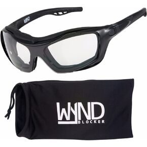 WYND Blocker Motorcycle Riding Glasses Extreme Sports Wrap Sunglasses (Black/Smoke)
