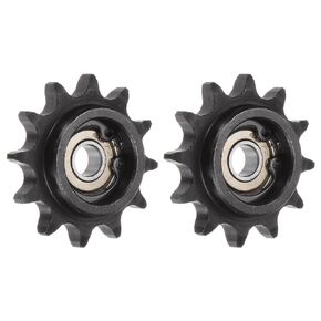 uxcell 2pcs DIN(ISO) 06B Roller Chain Idler Sprocket 7mm Bore, 3/8" Pitch, Hardened 12 Tooth Tensioner Sprocket, Insert Single Bearing (B Type)