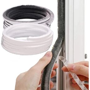 Weather Stripping Brush, 32.8FT Pile Self Adhesive Weather Stripping, Weatherstrip Door Sweep Brush Seal Strip for Sliding Windows/Doors Frame Side (2/7 x 1/3 Inch (7 x 8mm), Gray)