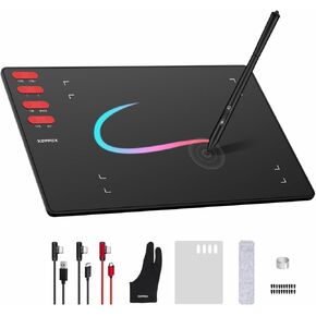 XOPPOX Graphics Drawing Tablet with 8 x 6 Inch Active Area, 8192 Level Battery-Free Pen and 8 Express Keys Compatible for Mac/Windows/Android OS in Kuwait