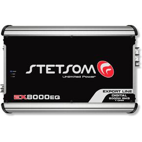 Stetsom EX 8000 EQ 1 Ohm Mono Car Audio Amplifier، 8000.1 8K Watt RMS، 1Ω مستقرة كاملة النطاق HD جودة الصوت MD Crossover HPF LPF Bass Boost مكبر صوت أمامي وخلفي in Kuwait