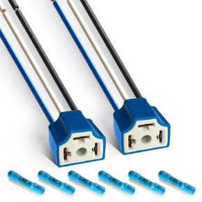 H4 Pigtail Headlight Socket H4 Connector Wiring Harness Female Plug 14AWG Ceramic H4 9003 Pigtail Connector (pack of 2)