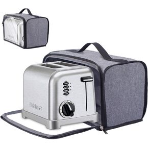 Toaster Cover with Base for 2 Slice Wide Slot, Toaster Oven Cover Compatible with Cuisinart, Small Bread Cover, 2 Slice Toaster Covers with Zipper Pockets Buffalo Check (Cover Only)