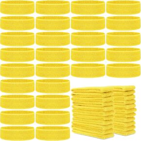 Libima 24 Pcs Kids Sweatbands Bulk Boys Headband for Sports Kids Cotton Terry Youth Sweatbands Elastic Kids Sports Headbands Wicking Athletic Sweatbands for Team Activity
