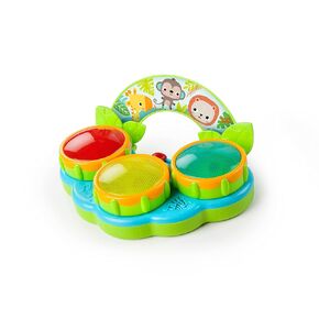 Bright Starts Safari Beats Musical Drum Toy with Lights, Ages 3 Months +, Multi