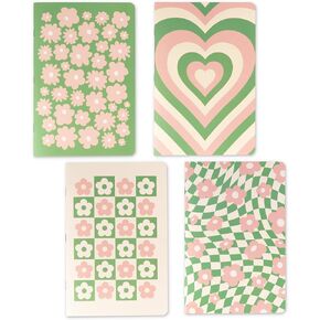 THiNKABLE Pastel Gradient Journal Set, A5 Notebook 6 Pack Ruled Pages, Aesthetic Stationery, Cute Notebooks for Girls, Pretty Travel Journal for Women, Soft Cover Journals
