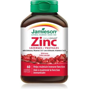 Jamieson Zinc Lozenges Wild Cherry, 60 lozenges