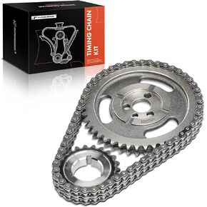 A-Premium Engine Timing Chain Kit W/Sprocket [fits OHV, 6/8Cyl] Compatible with Chevy & GMC Vehicles fits for Camaro, Malibu, Nova, C/K/G Class, Jimmy, Blazer, P30, Sprint, Replace# 3735412, 3735413
