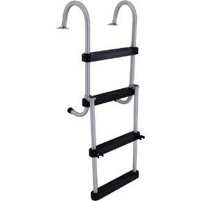 RecPro Marine Pontoon Boat 4 Step Folding Boarding Ladder AL-B4