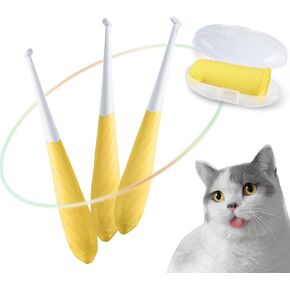 Pawsitive Vibes Cat Toothbrush, Super Mini Brush Head for cat-Finger Toothbrush for Cats, Cat Tooth Brushing Kit, Mini Head, Deep Cleaning, Gentle Bristles for Gum Care-Blue
