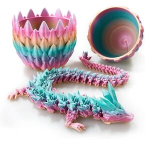 Antetek Eggs 3D مطبوعة Dragon Egg Dragon Eggs مع Dragon داخل Fidget Toys قلادة مكتب ديكور بيض عيد الفصح حشو عيد الفصح هدايا للبنين الأطفال ديكور مكتب المنزل (خلط الألوان-A)