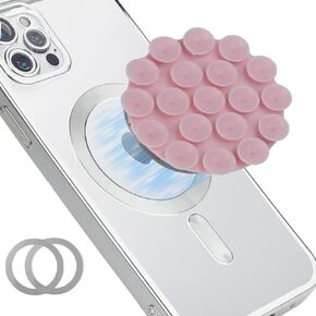 Silicone Suction Phone Case Magnetic Phone Mount, Silicon Hands-Free Phone Accessory for iPhone and Android, Mirror Shower Phone Holder, Tiktok Videos and Selfies, Teal, Baby Blue in Saudi Arabia