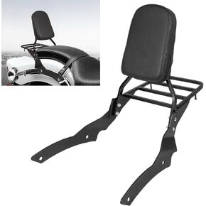 DSISIMO Chrome Passenger Backrest Sissy Bar With Luggage Rack And Backrest Pad Compatible With For Yamaha Vstar 400 650 Dragstar 400 650 Classic 1998-2018