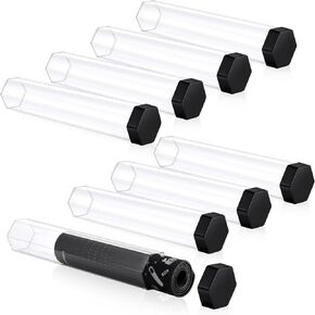 Lineshading 8 Pcs Playmat Tube 15 Inch Hexagon Prism Shaped Play Mat Tube Easy in and Out Playmat Case with Caps Playmat Tube for Card Game Storage Poster Holder Tube Artwork Tube(Clear)