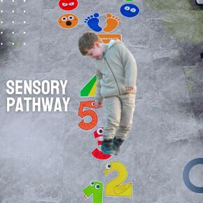 Whimsical Sensory Path Journey Kit - 29 Dynamic Pathway Adhesive Decals for Kids