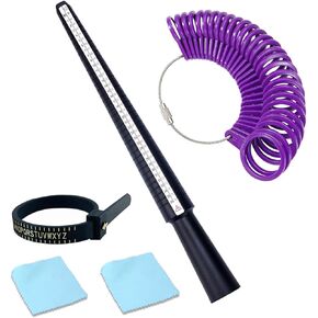 Ring Sizer Gauge Set, Finger Measurement Tools and Bonus Plastic Ring Sizer Belt,Jewelry Sizing Tools US 0-13 Standard for Women and Men