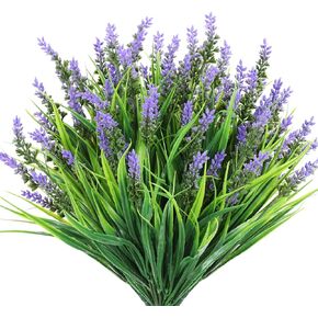 N&T NIETIN 10 حزم من النباتات الاصطناعية في الهواء الطلق العشب القرد وهمية مع الزهور لوعاء حديقة ديكور نافذة شرفة مكتب فناء وهمية زارع مسار الشرفة الأمامية (أصفر)