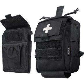 WYNEX Tactical Molle Medical Pouchs, EMT IFAK First Aid Kit Trauma Kit MED Belt Pouch Small Portable Utility Emergency Survival Kit with Illuminated Identification Cross