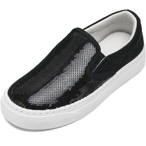 xinlanlin Toddler Girls and Boys Sneakers Canvas Low Top Slip On Casual Sparkle Sequins Walking/Running Shoes