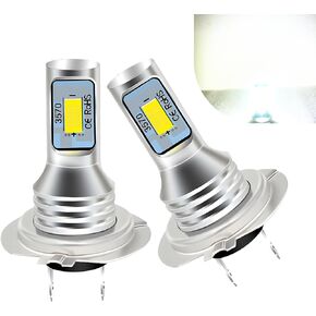 gunroil Pack-2 Two Holes Car LED Fog Light, Strong Penetrating Current Voltage Stabilized Instrument Lamp, Universal 3570 2SMD 4000LM Super Bright Width Indicator Lighting Lamp (White Light #H7) in Saudi Arabia