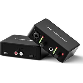 واجهة صوت USB مع مقبس XLR و1/4 بوصة (6.35 مم) + طاقة فانتوم 48 فولت لتسجيل ملفات البث الصوتي وإنتاج الموسيقى وأي جهاز آخر للمراقبة في الوقت الفعلي. in Kuwait