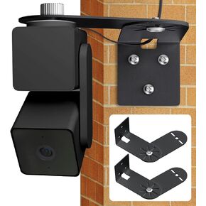 2Pack Metal Corner Wall Mount Bracket for Wyze Cam Pan V3/V2, Wyze Cam V4/V3/V2, Max Cover Both Sides of The House 300 Degrees Reduce Blind Spots, Indoor Outdoor Mount for Wyze