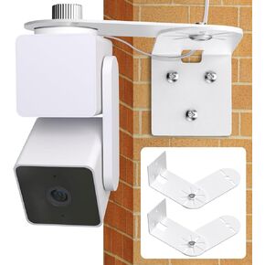 2Pack Metal Corner Wall Mount Bracket for Wyze Cam Pan V3/V2, Wyze Cam V4/V3/V2, Max Cover Both Sides of The House 300 Degrees Reduce Blind Spots, Indoor Outdoor Mount for Wyze