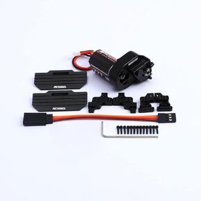 RCAWD Upgraded Carbon Brush 72T(Turn) 130Brushed Motor,Center Gear Housing Transmission Assembled Set for Axial 1-24 Scx24 Deadbolt Chevrolet Wrangler Gladiator Bronco Crawlers Upgrade Parts Red