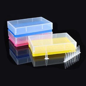 PUL FACTORY Plastic Tube Rack for 0.2ml Micro Centrifuge Tube 96-Well PCR Rack, Assorted Colors, Pack of 3