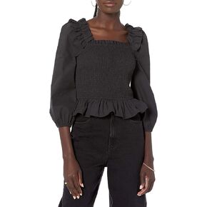 The Drop Women's Marisol Long-Sleeve Ruffle Smocked Top