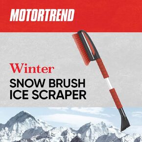 BDK Motor Trend 39" Extendable Snow Brush with Built-in Car Ice Scraper – Ergonomic 2-in-1 Snow Scraper for Car with Rotating Head, Durable Aluminium Windshield Scraper for Ice and Snow