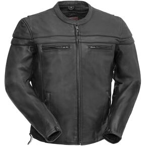 First Mfg Co - Maverick - Men's Motorcycle Biker Riding Black Leather Jacket