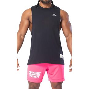 Men's Workout Drop Arm Tank Top Cut Off Sleeveless Muscle Tank Gym Shirts