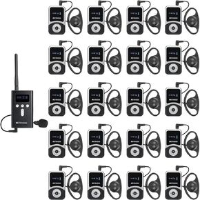 Retekess T130S Tour Guide System, Tour Guide Microphone and Speaker, Interpretation System, 49 Channels, Portable Upgrade Wireless Translation System for Church School (1 Transmitter 20 Receivers) in Kuwait