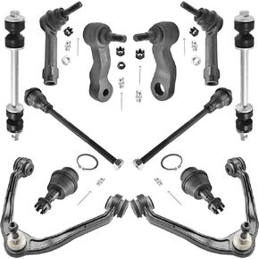ASTARPRO 12pcs Suspension Kit Front Upper Control Arms and Ball Joints| Tie Rod Ends| Sway Bar Links| Idler Arm And Pitman Arm Compatible With Chevy Avalanche Silverado Tahoe GMC Sierra 1500 Yukon