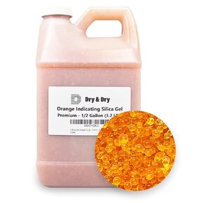 Dry & Dry [5.5 LBS] Premium Orange Indicating Silica Gel Desiccant Beads(Industry Standard 3-5 mm) - Rechargeable Silica Gel Beads
