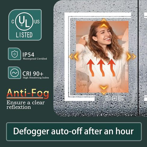 خزانة طبية LED من Benime مقاس 24 × 32 بوصة، خزانة طبية مضاءة مع: تخزين كبير، خزانة طبية سطحية أو غائرة مع أضواء، مزيل ضباب، تعتيم بدون خطوات ودرجات حرارة اللون، 2 منافذ وUSB، 3 أرفف in Kuwait