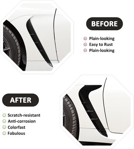 Car Side Fender Side Air Vent Cover Trim for Subaru BRZ Toyota 86 2022 Fender Side Gills Air Vent Decorative Side Wing Sticker (Carbon Fiber) in Saudi Arabia