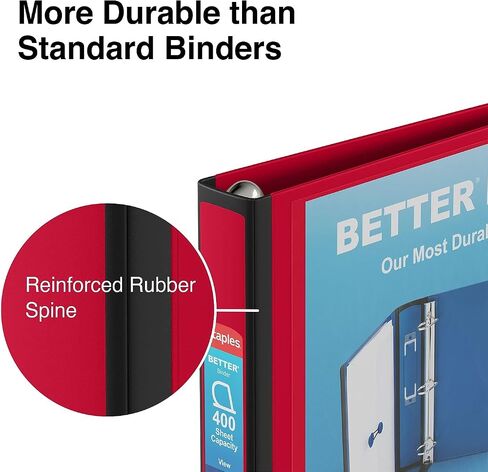 Staples 807711 1.5-Inch 3-Ring Better Binder Red (18369) in Saudi Arabia