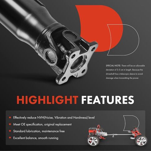 A-Premium Rear Complete Drive Shaft Prop Shaft Driveshaft Assembly Compatible with Ram 1500 2013-2021, 1500 Classic 2019-2021, 4WD, Automatic 8 Speed Transmission, Replace# 52123986AA in Saudi Arabia