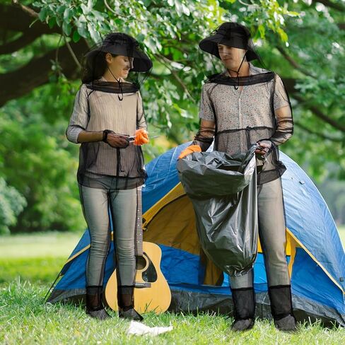 بدلة شبكية من البعوض مع سحاب على غطاء الرأس مع حقيبة حمل مجانية وقبعات شمسية للرجال لحماية رجال الصيد والصيد in Kuwait